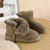 Northeast Large Size Cotton Shoes Thick-soled Versatile Side Zipper Snow Boots 2025 Autumn and Winter Piled Thickened Short Cotton Boots