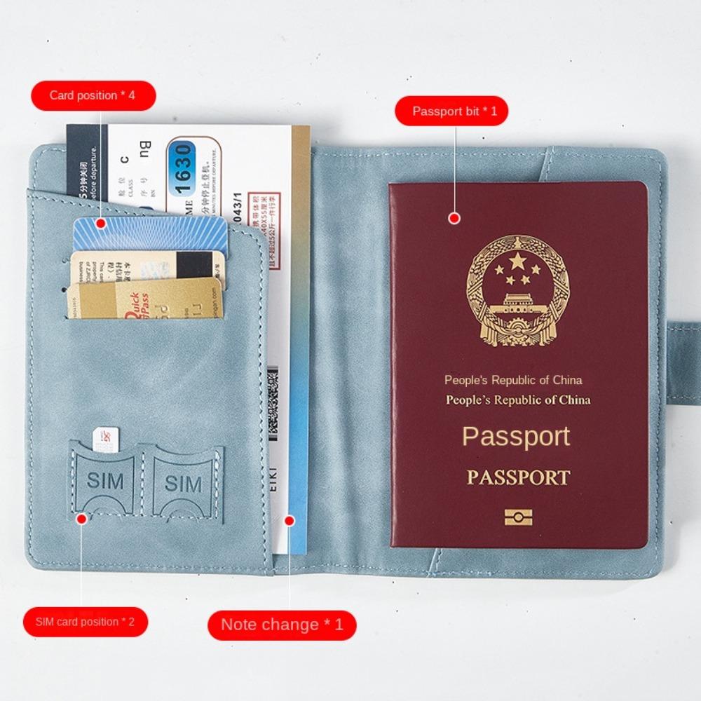 Multifunction Passport Cover with SIM Card Slots Flight Ticket Clip Leather Passport Holder  Travel