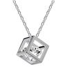 Zircon Crystal Cube Pendant Necklace Novel Chic Simple Wild Women Necklace