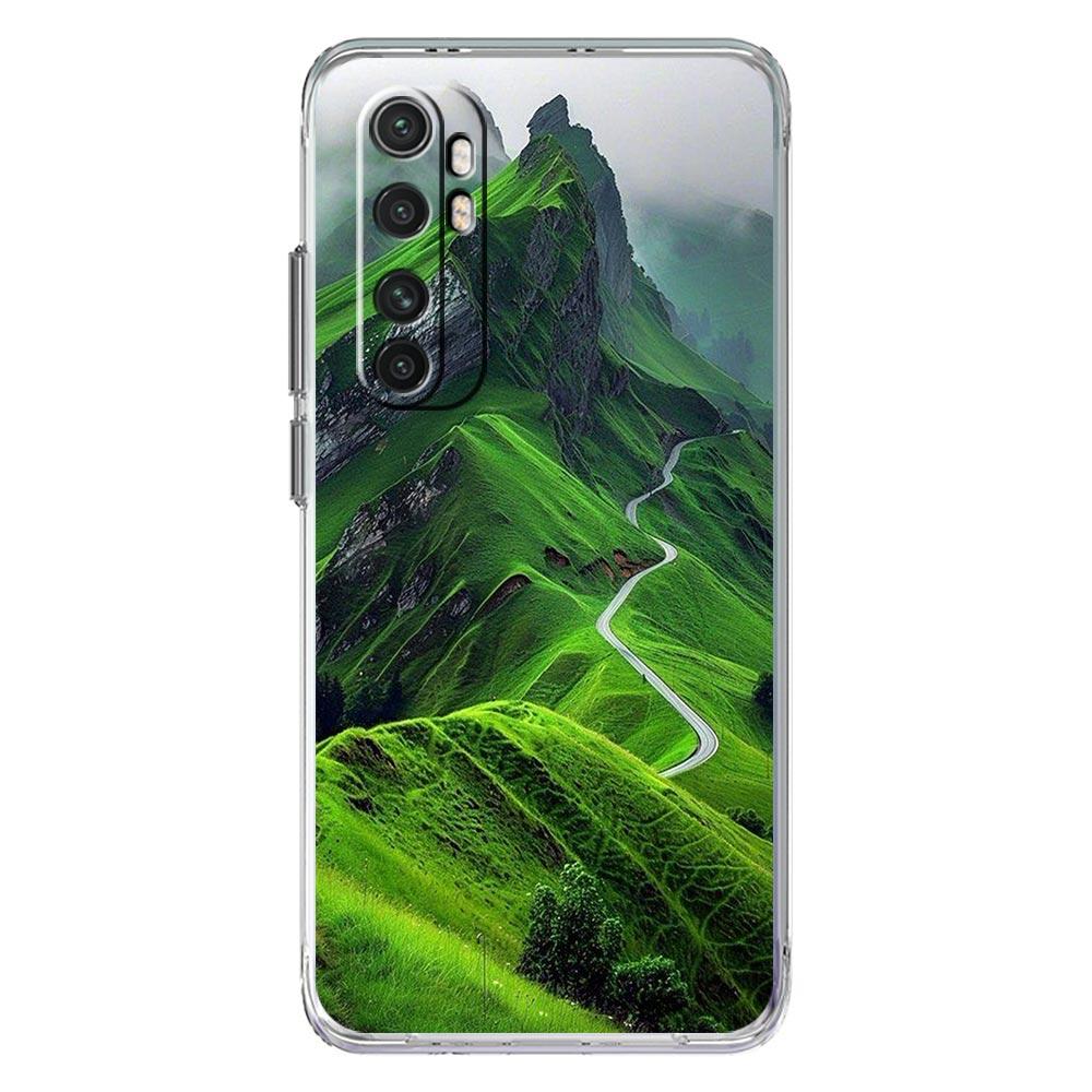Чехол для телефона для Xiaomi Mi Poco X7 X6 X5 NFC X3 Pro 17 15T 15 14T 14 13T 11 12 13 Lite Прозрачный ТПУ Чехол Пейзаж с горными вершинами