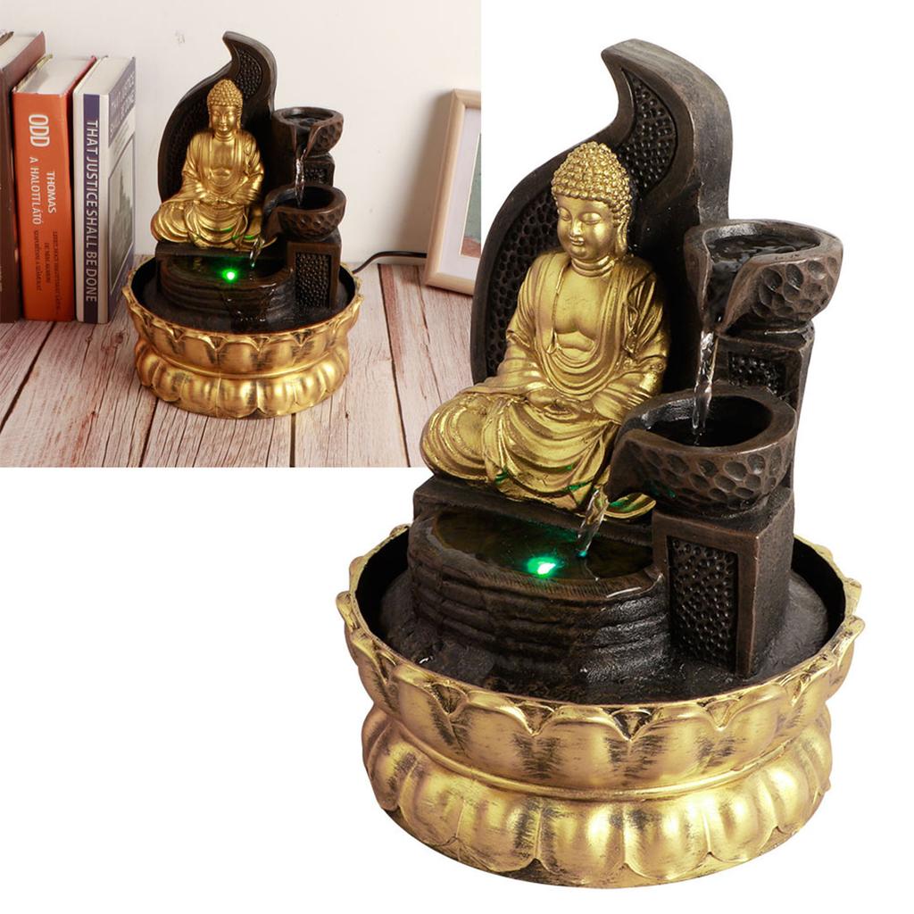 Настольный светодиодный фонтан с водяным насосом для украшения домашней чайной комнаты, тип 16109