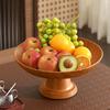 Nordic Wood Grain Candy Snack Tray High-foot Dried Fruit Plate  Household Desktop Storage