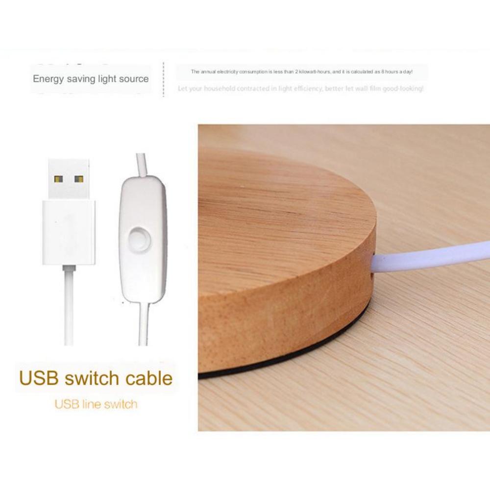 Украшение из ткани из массива дерева Usb Настольная лампа Спальня прикроватная тумбочка Светодиодный ночник