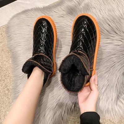 Модные черные женские зимние ботинки, женские туфли на толстой щиколотке, ботинки на платформе с круглым носком, удобные и элегантные, модные, горячие ботинки