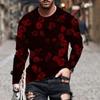 3D Printed T-shirt Personalized Fashion Flower Pattern Printed Series Long Sleeve T-shirt Couple Same Style