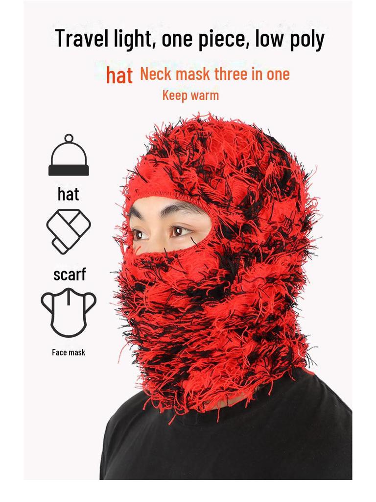 Ruidong Camouflage Woolen Ski Mask Balaclava - Warm Knitted Outdoor Sports Headgear