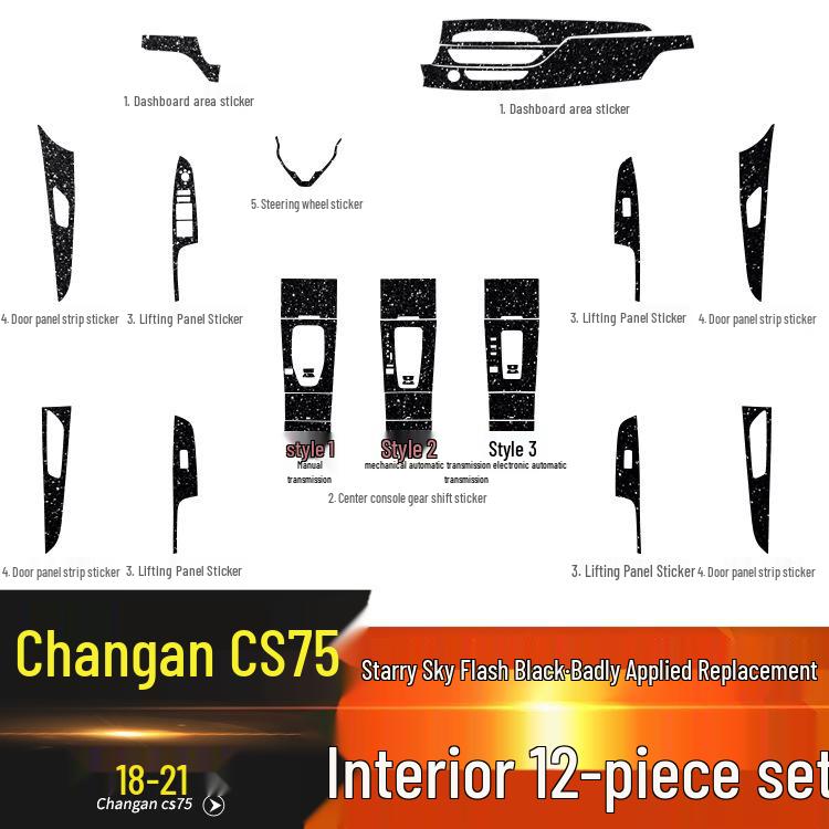 Пленка «Звездное небо» для Changan CS75/Plus: Декоративная накладка на центральную консоль (рычаг КПП) (Возраст 14-21)