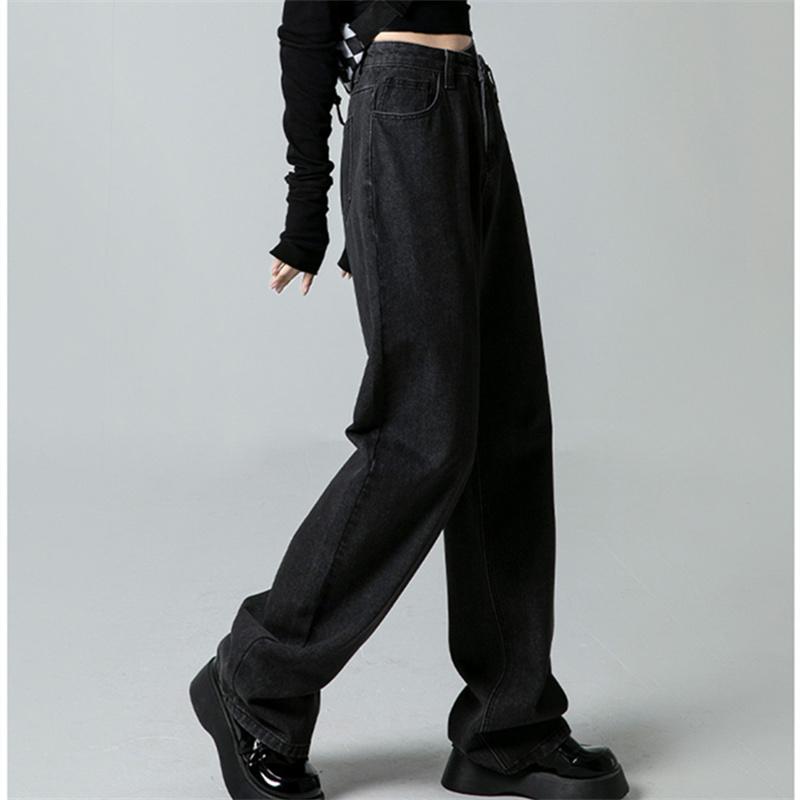 Винтажная весна 2022, женская мода с высокой талией, женские широкие джинсы, мешковатые женские джинсовые брюки-карго, джинсовые брюки для мамы