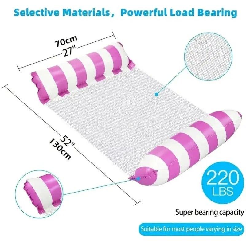 Надувной гамак для взрослых. Идеально подходит для отдыха у бассейна. Шезлонги для бассейна. Кровати. Складные полосатые вечеринки.