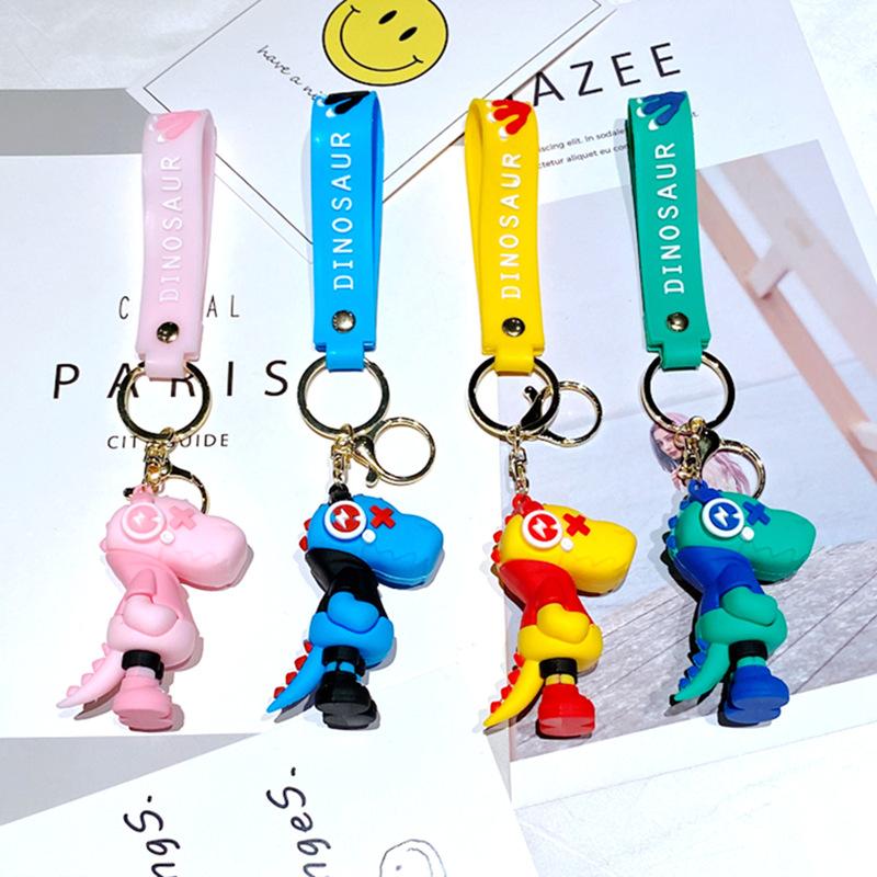 Cartoon Lightning Music Dinosaur Keychain Doll Pendant Animation Keychain Student Schoolbag Pendant