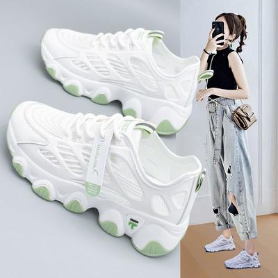 Женская летняя новая дышащая сетчатая дышащая студенческая тонкая легкая спортивная и повседневная обувь на шнуровке в Корейском стиле