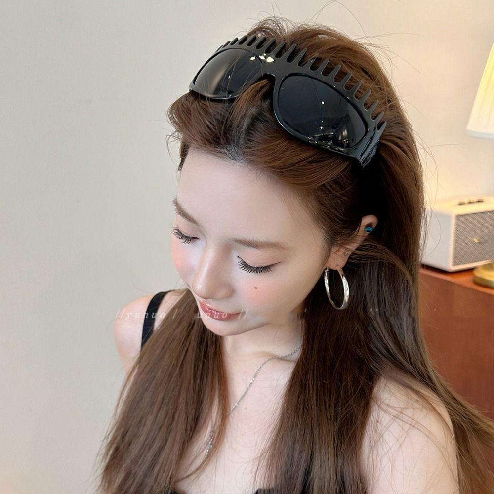 Comb Shaped Glasses Hair Band Leopard Print Summer Sunglasses Female Hair Accessories