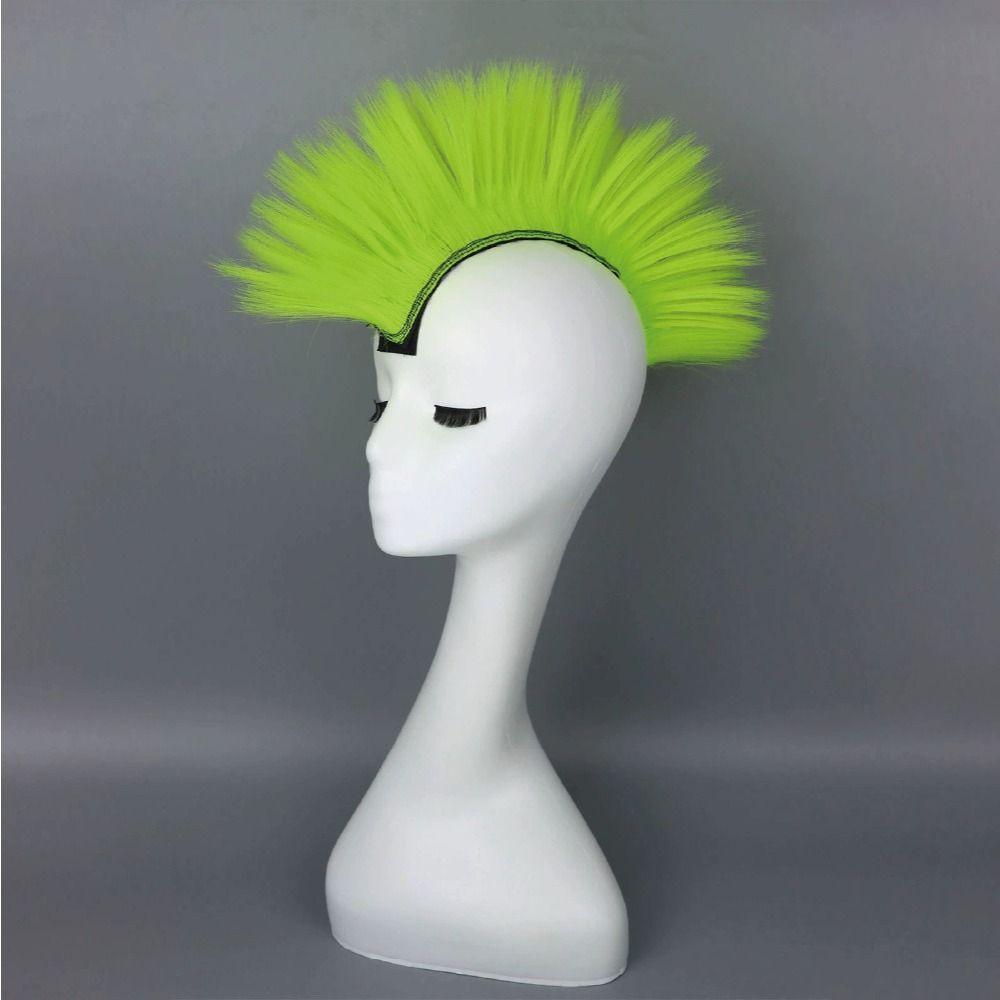 Colorful Mohawk Synthetic Wigs Reusable Helmet Mohawk Wig Helmet Decorations Motorcycle Riding