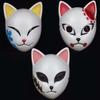 1PC Glowing Demon Slayer Led Face Mask Anime Cosplay Prop Cat Face Fox Halloween Cold Light Flashing Mask Party Costume