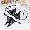 Seductive Lace See-Through Lingerie Set with Open Crotch