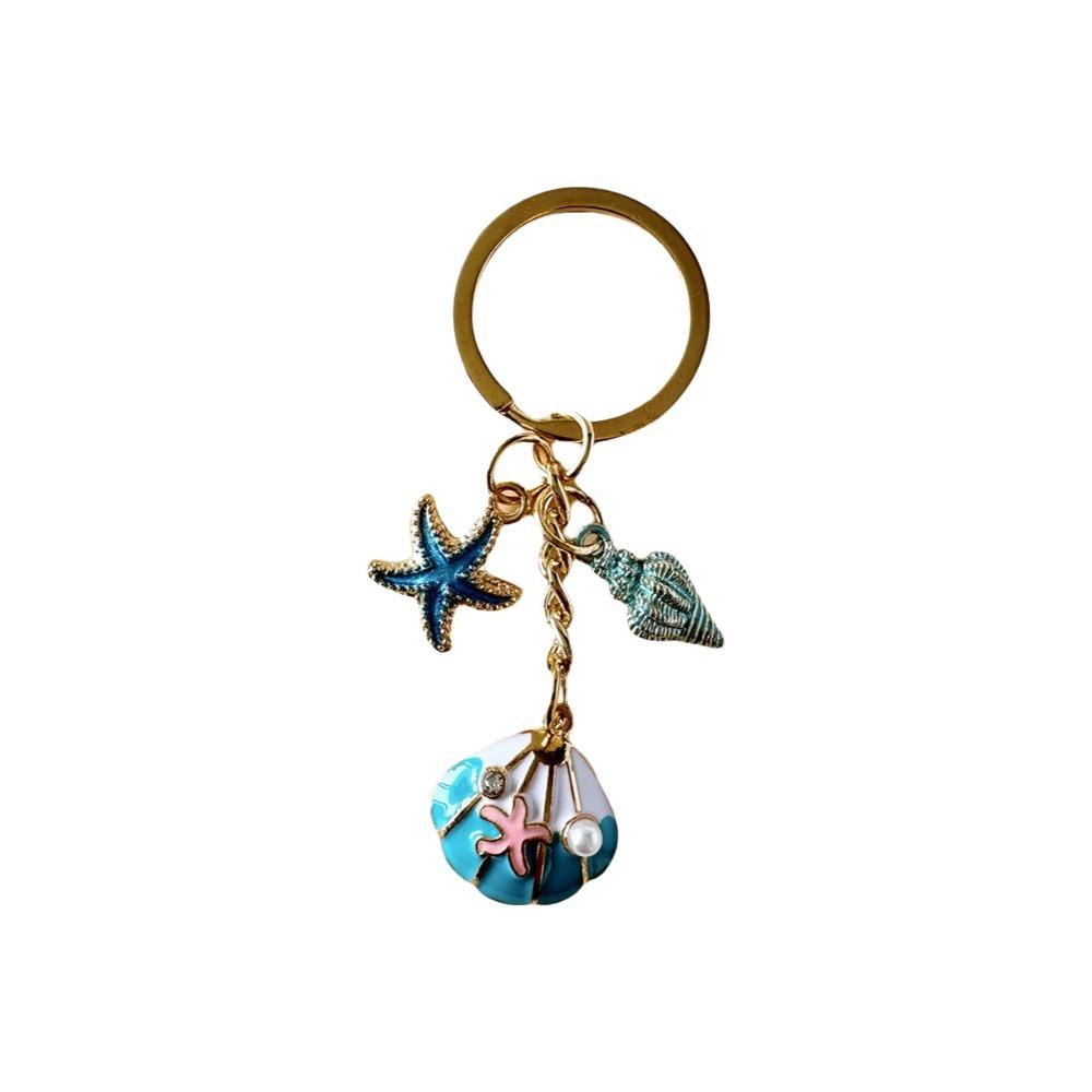 Enamel Shell Keychain Alloy Seashell Keychain New Bag Decoration Key Decoration