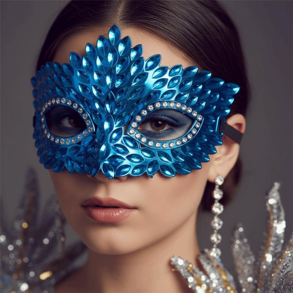 Crystal Masquerade Mask Crowned Party Eyemask Costume Eyewear Venetian Mask Mardi Gras