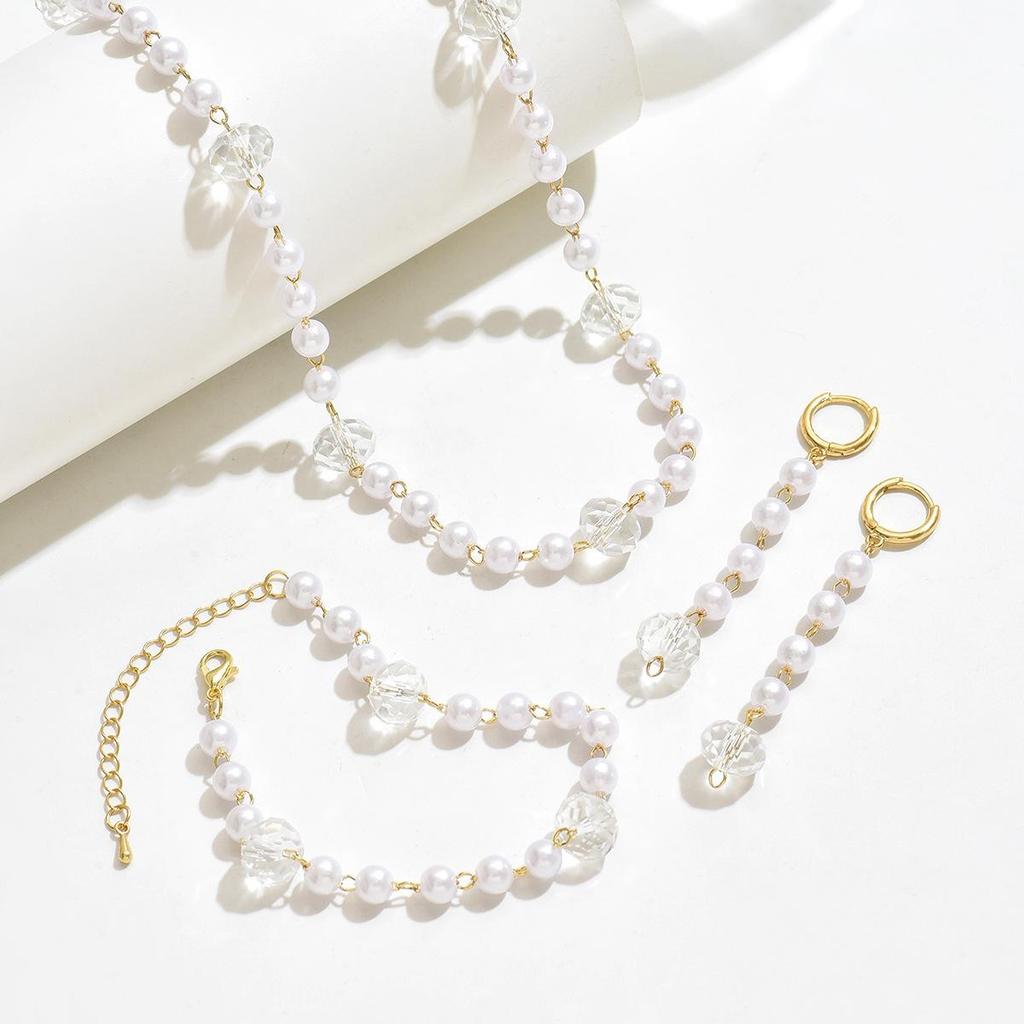 Комплект ожерелья и браслета из жемчуга высокого класса: Женские украшения класса люкс для осени/зимы