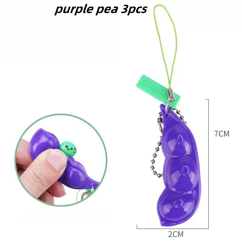 Fidget Toys Edamame Squishy Keychain Stress Relief Squeeze Peas Beans Cute Adult Toy Decompression Pack
