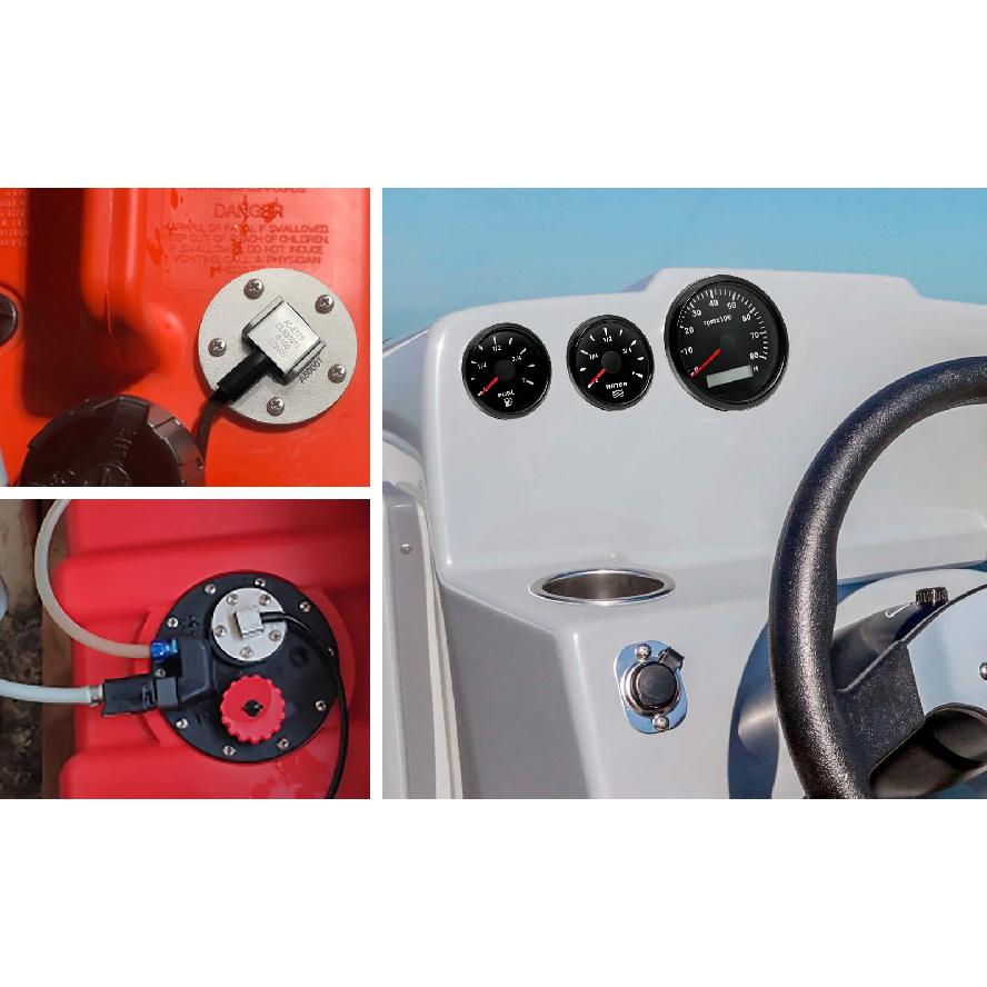 7 Colors Backlight Water Temp Gauge Fuel/Water Level Gauge Oil Press 52mm Gauge For Marine Boat Car Truck Auto Parts 12V 24V