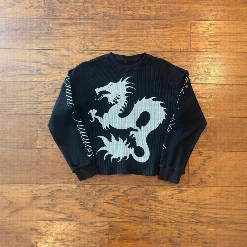 Y2K Graphic Print Hoodie Long Sleeve Crew Neck Loose Fit Streetwear Top Teens