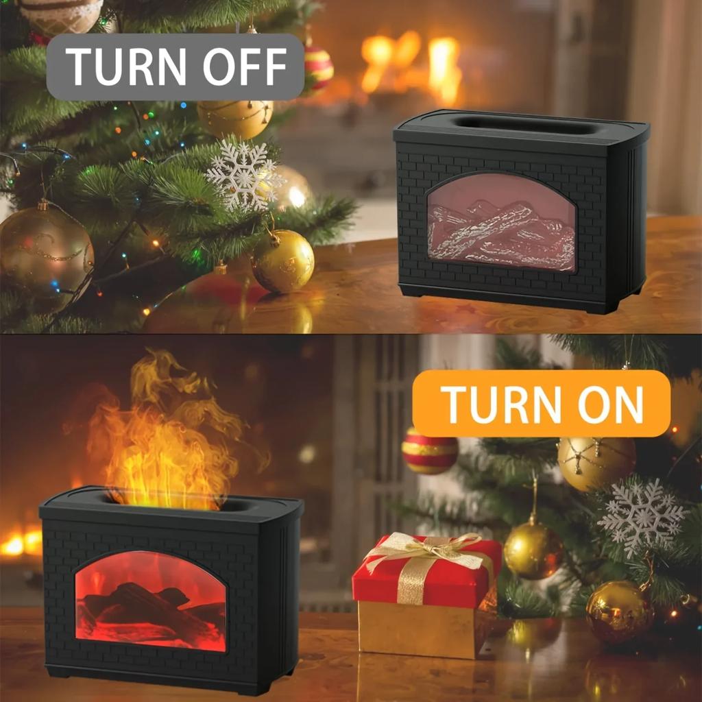 Милые эстетичные светодиодные ночники, настольный увлажнитель воздуха, имитация пламени, распылитель мелкодисперсного тумана, подарок для камина в фермерском доме, незаменимый