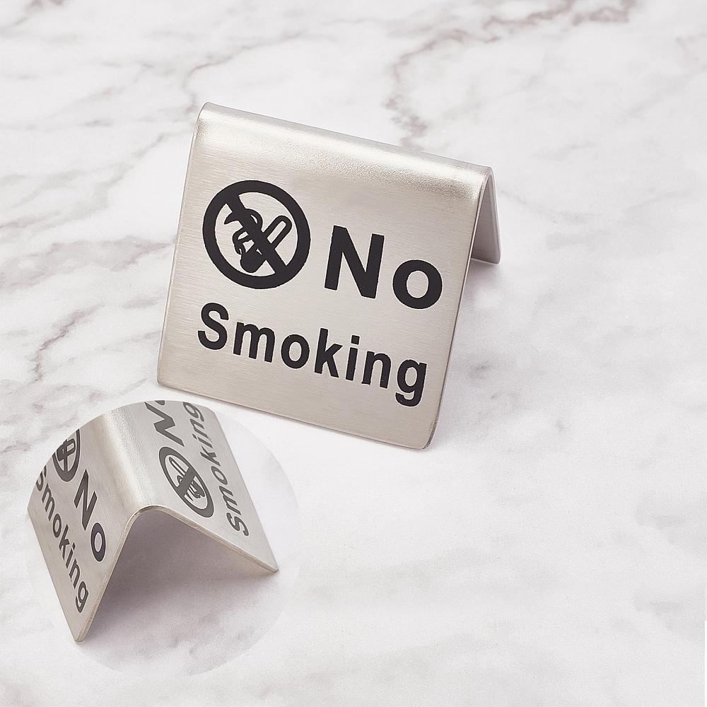 6pcs Stainless Steel Number Stand No Smoking Stainless Steel color 48.5x49.5x42.5mm