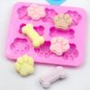 1 шт.-Форма для торта в виде кости с собачьей лапой, 3D силиконовая форма, форма для выпечки корма для домашних животных