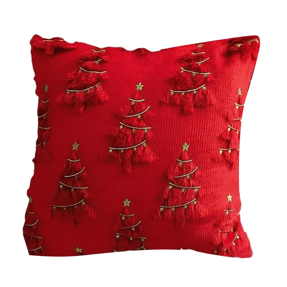 Christmas Pillow Cover 18x18 Holiday Throw Pillowcase Festive Christmas Plush Pillow Cover for Sofa Bedroom Room Decor
