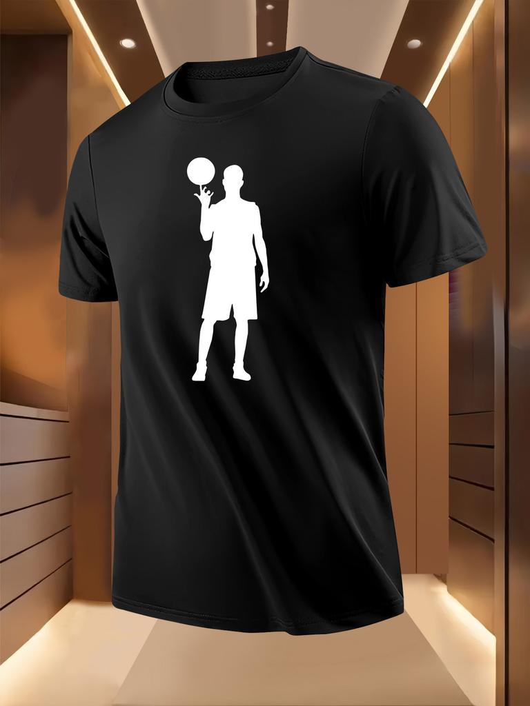 Basketball Silhouette Tshirt - Light Yellow
