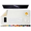 Double-Sided Leather Desk Pad, PU Desk Mat, Waterproof Desk Protector, Desk Mouse Pad for OfficeHomeGamingDecoration (White with Cream, 90cm43cm)