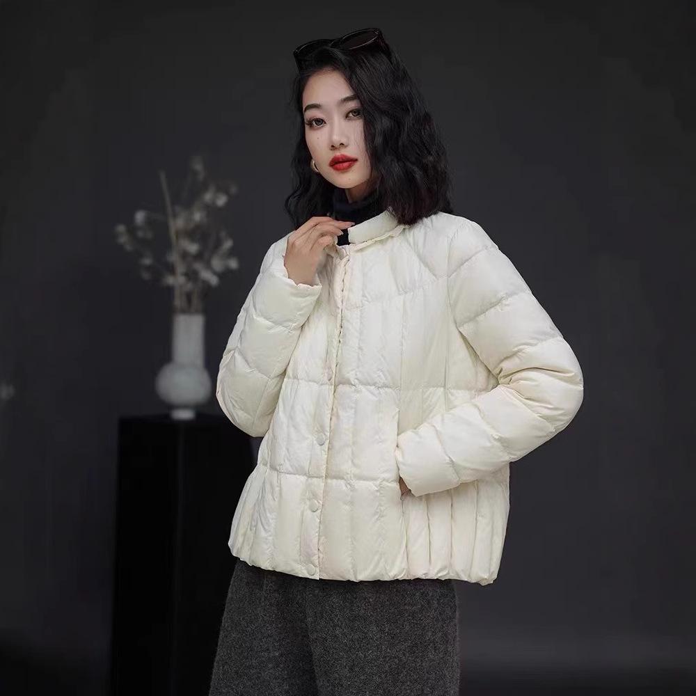 Winter white duck down women's stand-up collar light and thin slim down jacket warm padded jacket fashion A version jacket