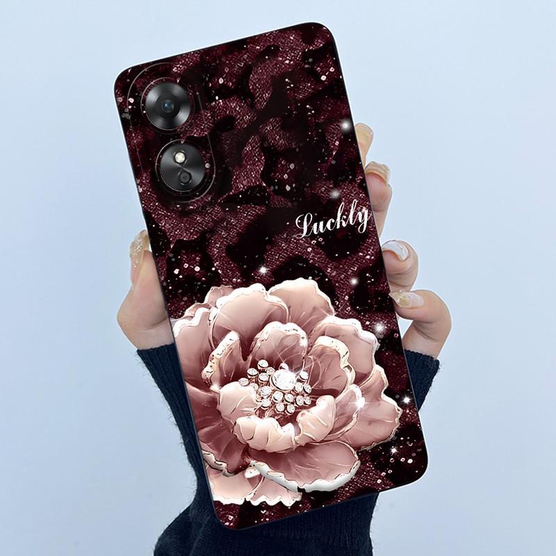 Для OPPO A17 A17K 2022 CPH2477 Чехол Задняя крышка Милый Панда Милые Девочки Мягкий Силикон ТПУ Чехол для Телефона Ударопрочный Защитный Корпус