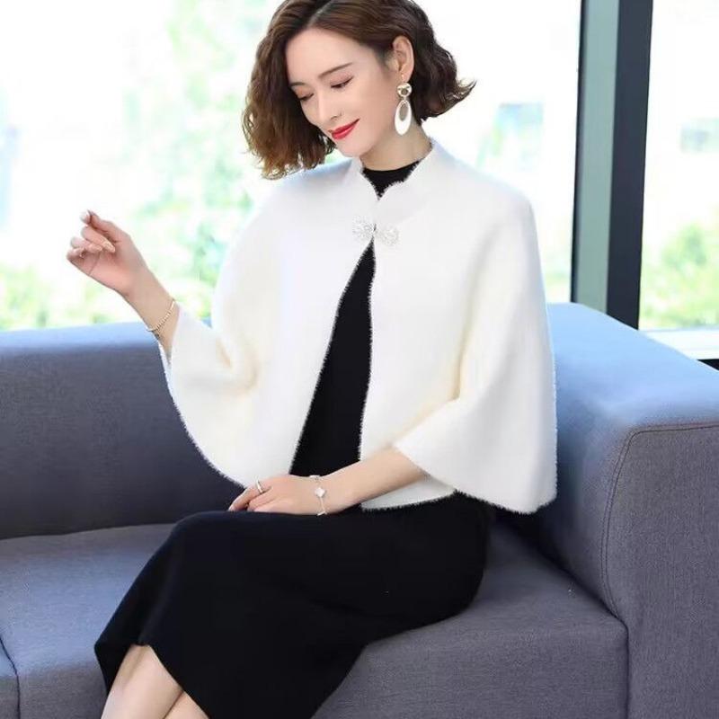 Ношение шаль поверх мамина стильная накидка маленькая майка наплечная куртка женская вязаный свитер кардиганы