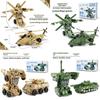 Kids Deformable Airplane Army Vehicle Toy Model For Creative Play And Learning