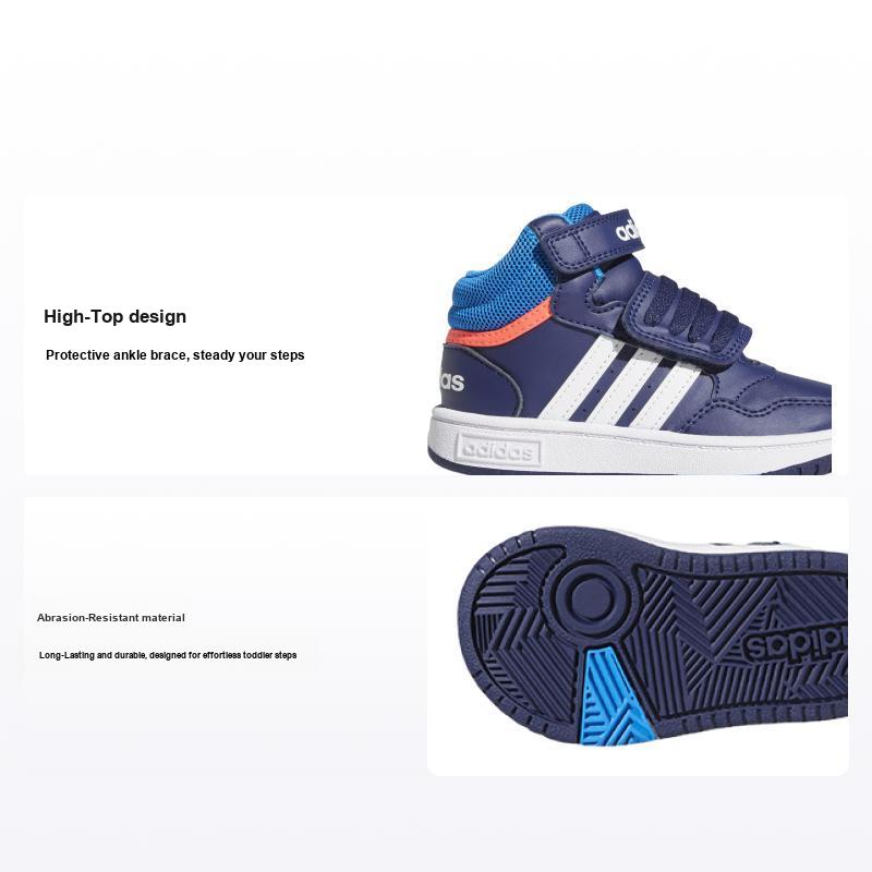 adidas Neo Hoops Mid Модные Удобные Прочные Высокие Кроссовки для Ходьбы Детская Обувь GW0406