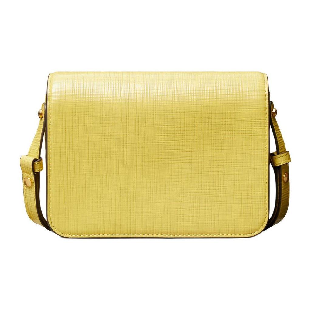 Tory Burch Robinson Twill Convertible Flap Leather Crossbody Shoulder Bag Women bags Yellow 154731-700