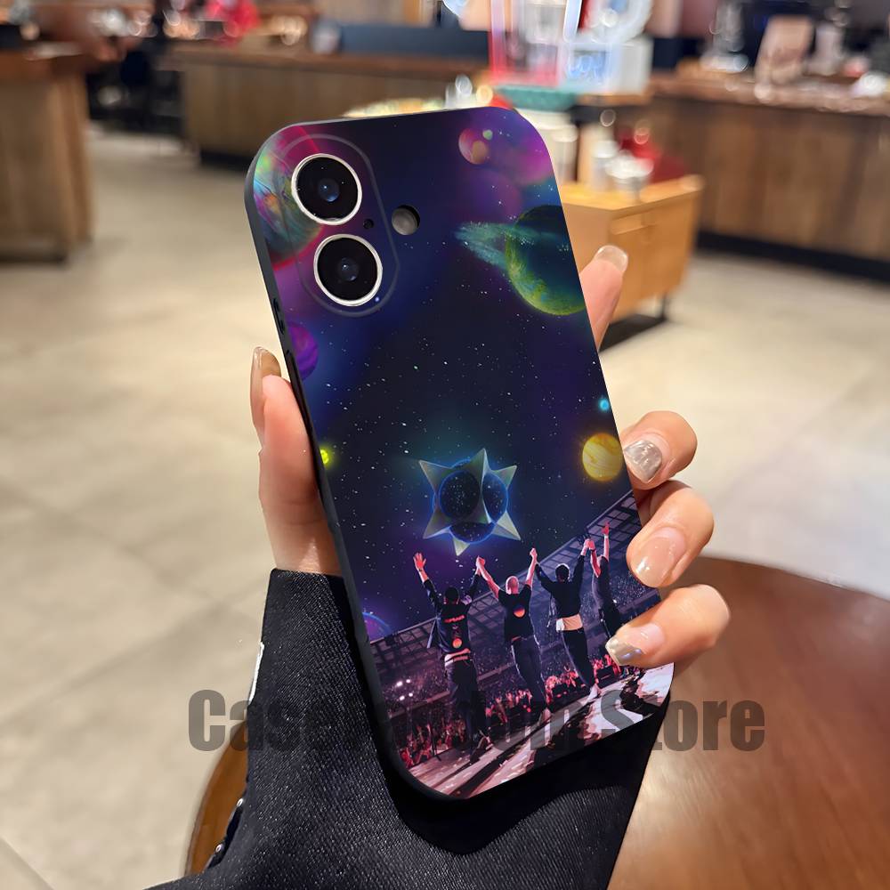 Чехол для телефона Band C-Coldplay, износостойкий, для iPhone 17,16,15,14,13,12,11, Pro, Max, Plus, черный, мягкий