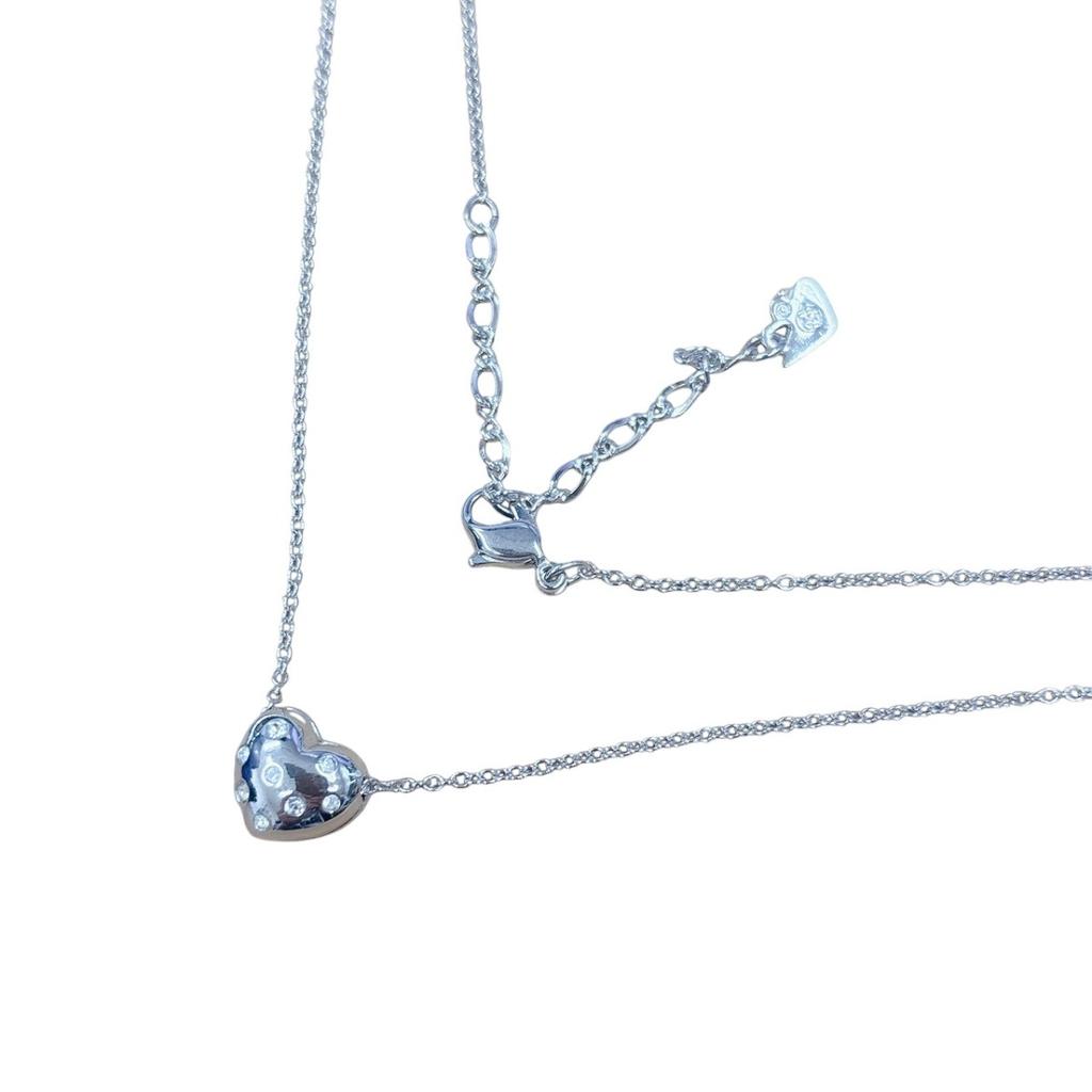 SWAROVSKI Heart-shaped reversible Rhinestone Necklace Not specified Silver Women Used