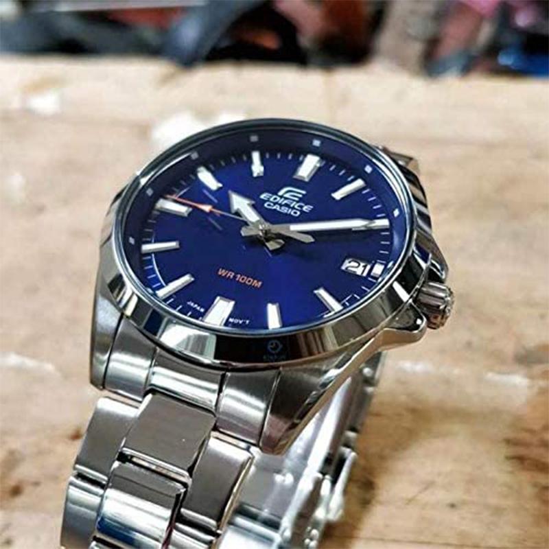 Casio Серия EDIFICE простая повседневная мода кварцевый механизм стальной ремешок японские и корейские часы мужские часы синий циферблат EFV-100D-2AVUDF