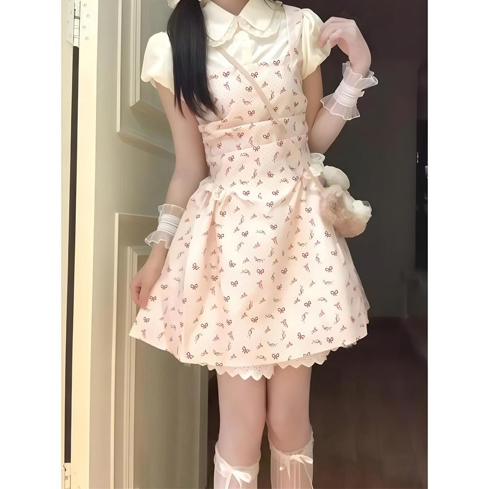 Summer dopamine pinched waist princess dress dress beautiful small skirt college style sweet first love pure miu department