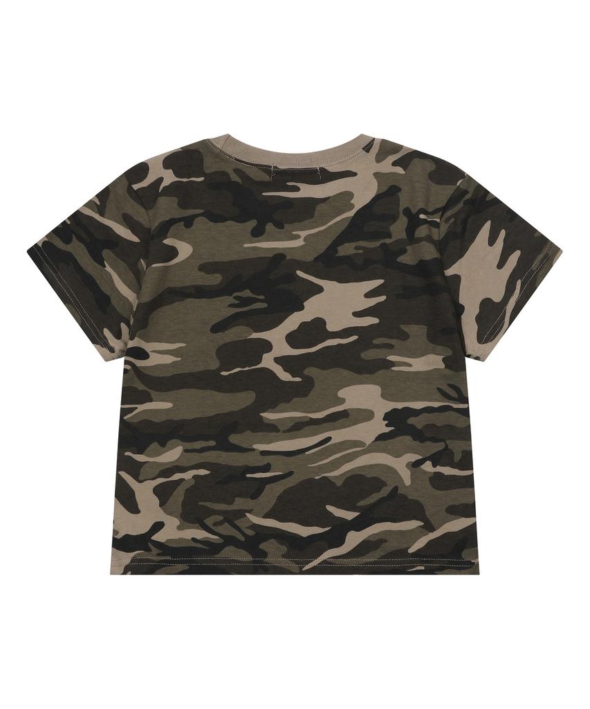 MUCENT Miloti Heart Lettering Logo Camo Short Sleeve T-Shirt Unisex