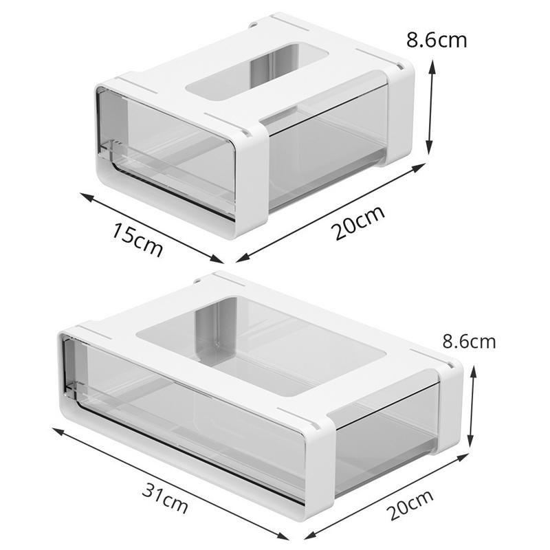 Офисный ящик для хранения под столом, без дырокола, пластиковый прозрачный ящик для хранения, большая вместимость, органайзер для нижнего белья