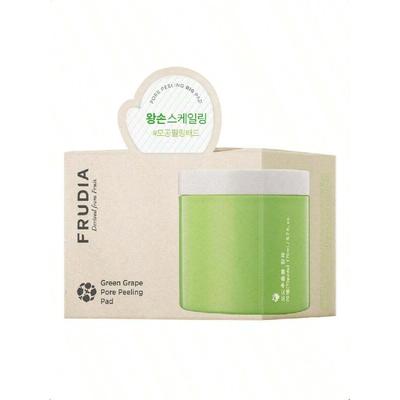 FRUDIA Green Grape Pore Peeling Pad 170мл/70 подушечек Корейские отшелушивающие тонер-пэды для глубокого очищения пор с AHA/BHA, натуральными фруктовыми экстрактами