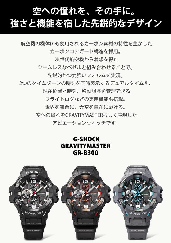 Часы с Bluetooth Tough Solar Biomass Plastic Black [Casio] G-Shock []GRAVITYMASTER GR-B300-1A4JF Мужские