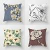 Office Sofa Cushion Cover Floral Flower Print Simple Pillow Cover Household Products