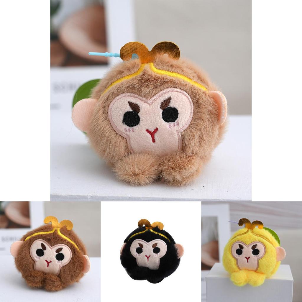 Charming Monkey Plush Toy Sun Wukong Keychain Adorable Decor Soft Pp Cotton Material