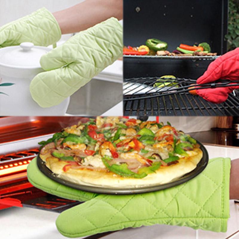 Home Living Professional Solid Hot Insulation High-temperature Thick Oven Mitts 1PC Cotton Kitchen Supplies Microwave Oven Gloves