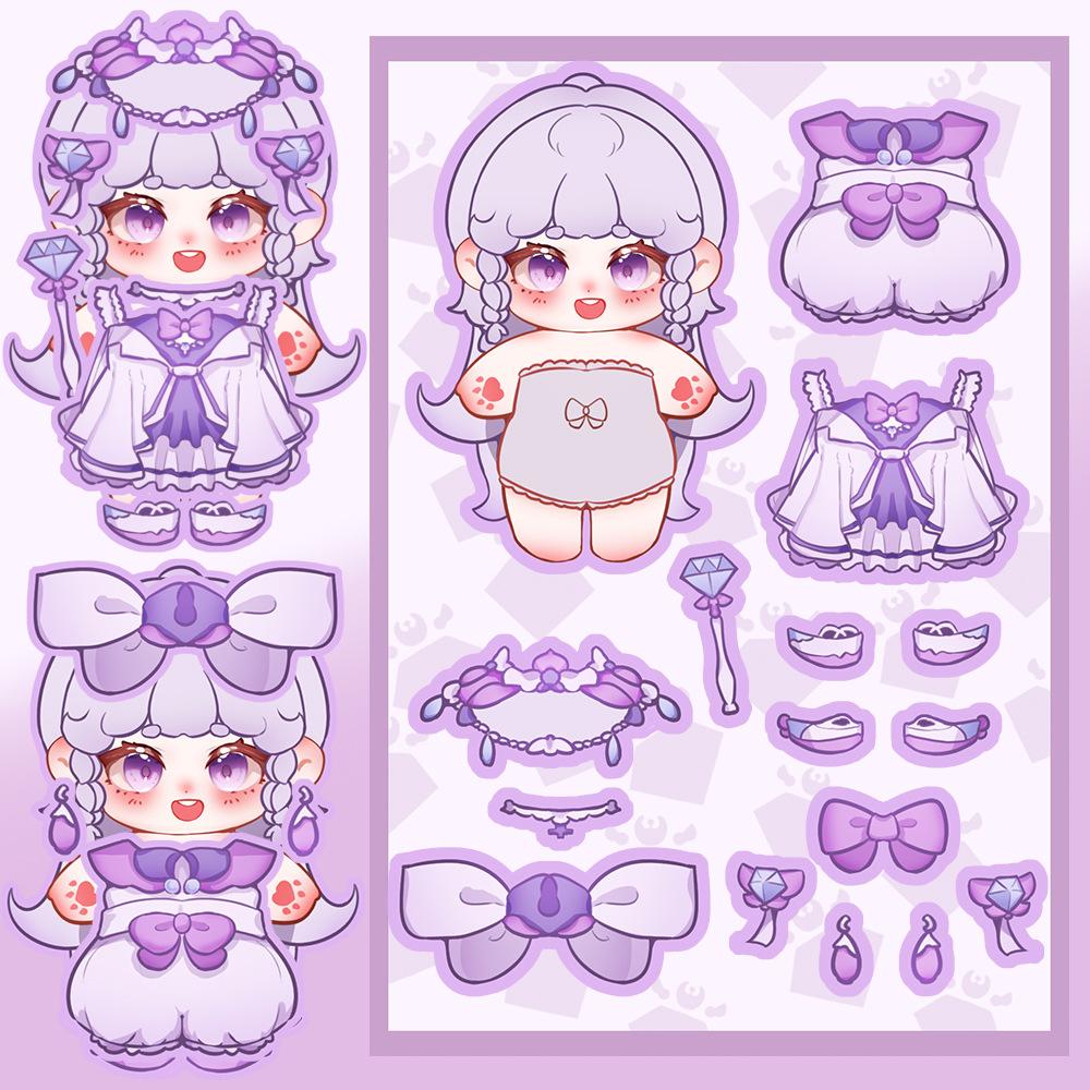 8 Наклейки с персонажами для переодевания хлопковых кукол, DIY для ручного аккаунта, маленькая карточка, украшение для чехла мобильного телефона, корейский стиль, инс