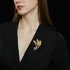 Золотой цирконий, инкрустированный пшеничным корсажем, аксессуары для пальто, брошь с ячменем High Sense